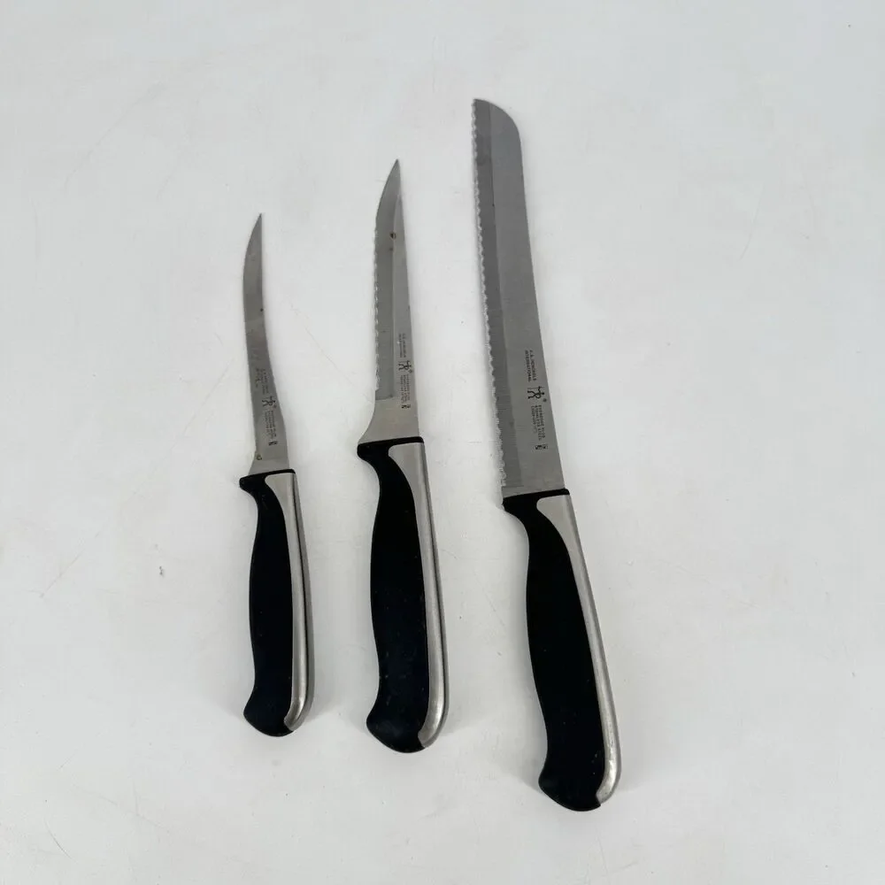J.A. Henckels Everedge Plus Knife Set Lot 3 Serrated Stainless Kitchen Knives